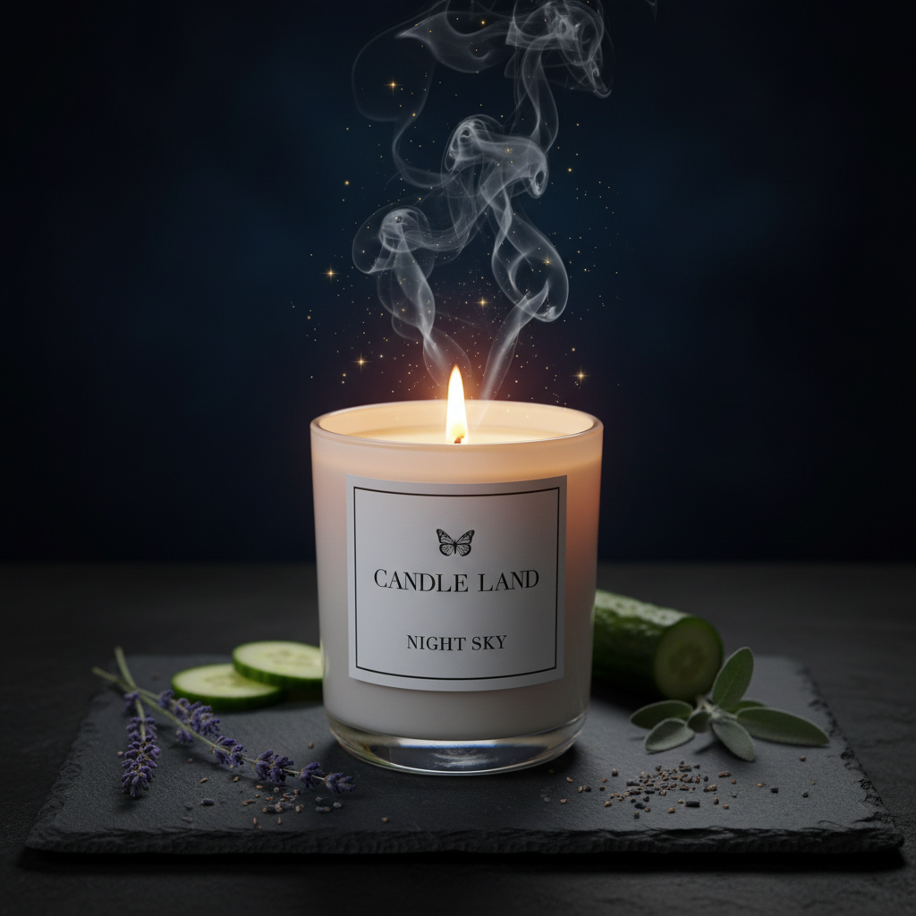 Hand-poured lavender cucumber sage candle from Candle Land’s Circus Collection, Australian candle brand.