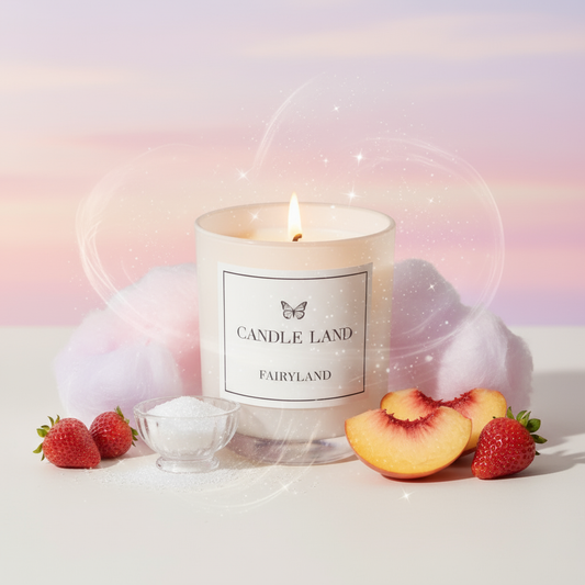 Fairyland – Cotton Candy candle by Candle Land in pastel pink tones