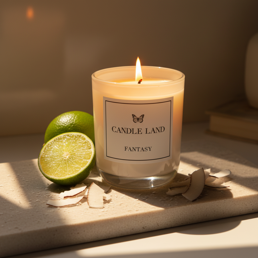 Fantasy candle – coconut lime fragrance, Candle Land Mythical Collection