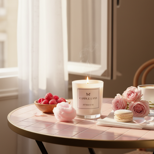 Pink sugar and vanilla candle from Candle Land’s Circus Collection, hand-poured in Sydney.