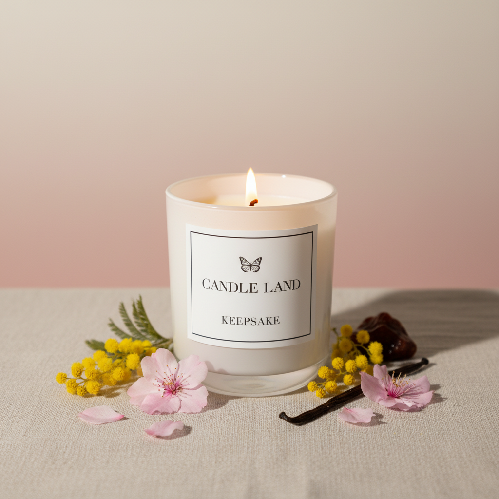Keepsake candle – Japanese chery blossom fragrance, Candle Land Mythical Collection