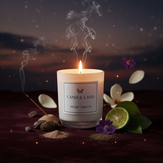 Luxury oriental myrrh and musk candle from Candle Land’s Circus Collection, Australian candle brand.