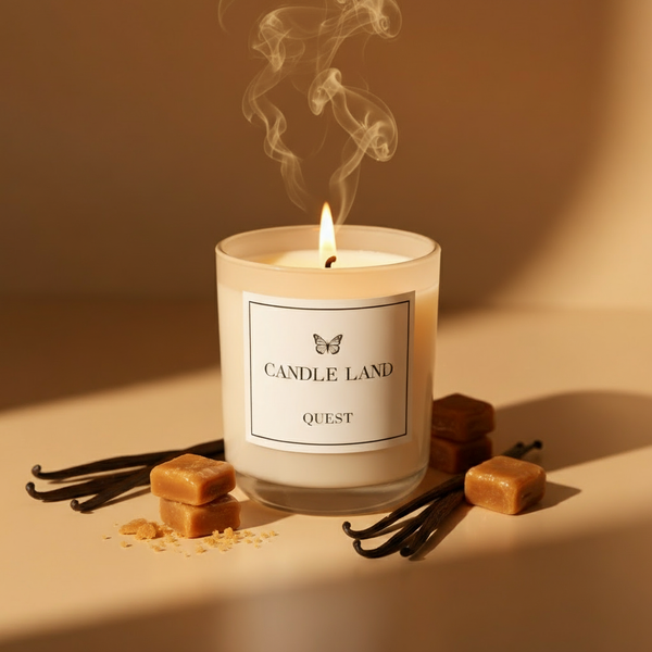 Quest – Vanilla Caramel candle by Candle Land hand-poured in Sydney